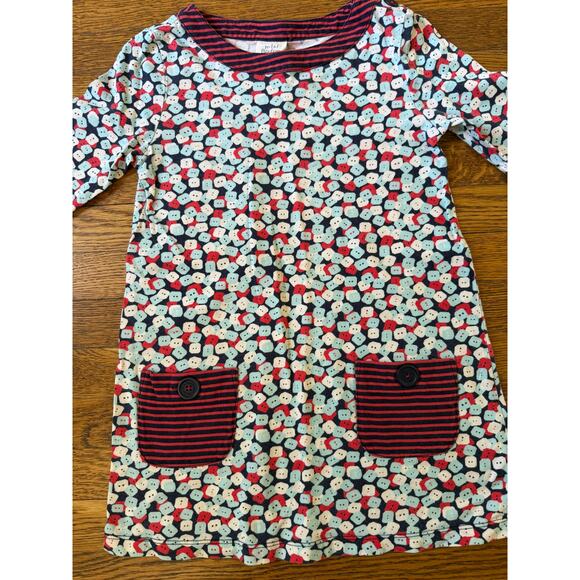 Mini Boden Girls' Button Print Tunic Dress Size 6-7 - Picture 2 of 5